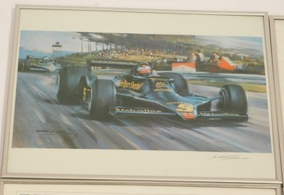 Michael Turner. Five coloured motor racing prints, all framed. To be sold on behalf of the Estate of the Late Jeffrey (Jeff) Ward. - 6