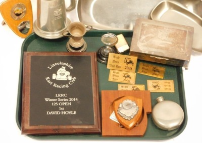 Various motor racing trophies. (1 tray) To be sold on behalf of the Estate of the Late Jeffrey (Jeff) Ward. - 2