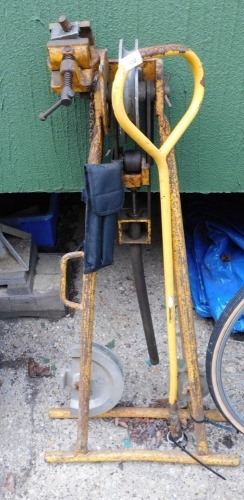 A yellow Hilmor pipe wrench, 22mm in yellow.