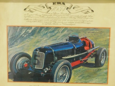 After Walker. ERA 1934 print, and two racing pins. (3) - 2