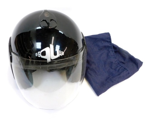 A B-Square black motorcycle helmet, with visor.