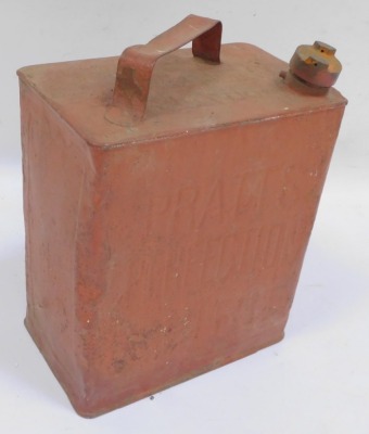 A Pratts Perfection Spirit petrol can, in red, 32cm high, 23cm wide, 16cm deep. - 2