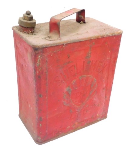 A Shell-Mex petrol can, in red, 23cm