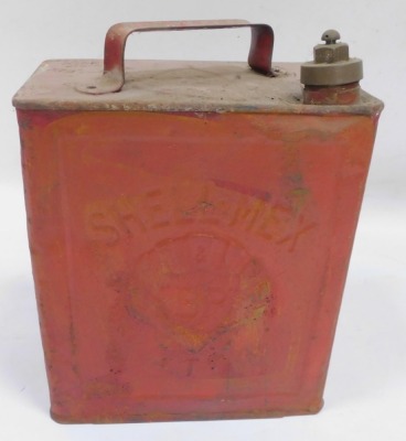 A Shell-Mex petrol can, in red, 23cm - 2