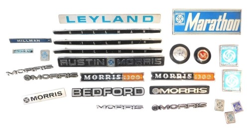 A group of Bedford Leyland and Morris car badges, British Leyland, Bedford circular discs, etc. (1 box)