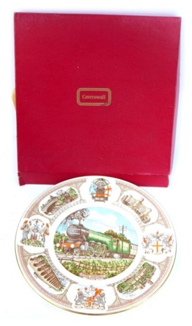 A 50th Anniversary Flying Scotsman plate by Caverswall, 28cm diameter, boxed.