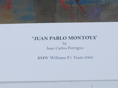 After Juan Carlos Ferrigno. Juan Pablo Montoya, BMW Williams F1 Team 2002, limited edition print 423/500, 58cm x 70cm. - 2