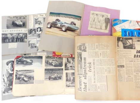 A collection of 1960s motor racing scrap books collated by Raymond Benton, being mainly BRM, Graham Hill, Stirling Moss, etc. (11)