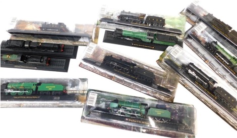 Amer Com static OO gauge locomotives, including LMS Fowler 3F Jinty 0-6-0T number 7279, 1956 BR4MT2-6-0 number 76006, 1936 LNER J39 0-6-0 number 1856, etc., boxed and unboxed. (11)