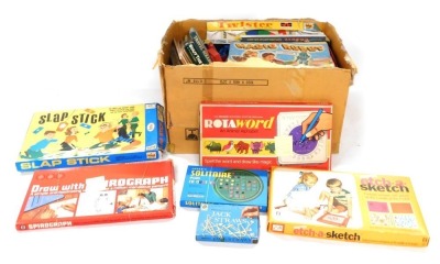 Board games, Solitaire plus Colotaire, Slapstick, etc. (1 box)