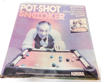 An Aurora Pot Shot snooker tabletop game, boxed.