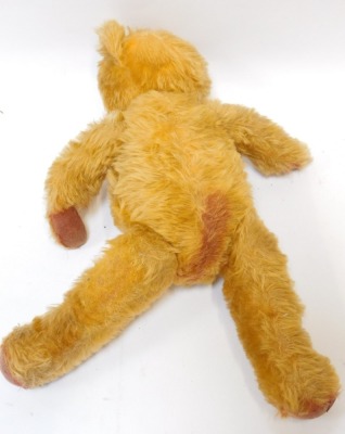 A mohair teddy bear, with felt pads, possibly Chad Valley, 45cm high. - 2