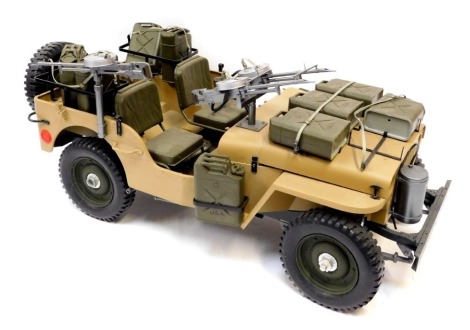 An Action Man Willys Jeep, with machine guns and jerry cans. (1)