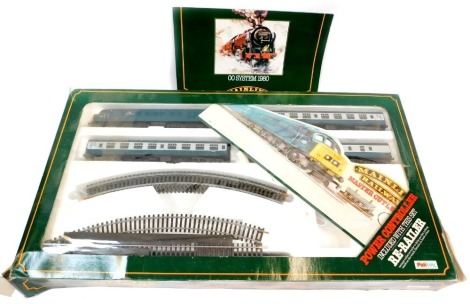 A Mainline Railways by Palitoy OO gauge Master Cutler train set, including a Class 45 The Manchester Regiment diesel locomotive, three blue and grey British Rail coaches, track, power controller, boxed.