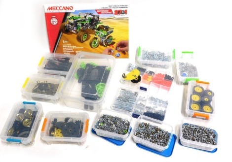 Meccano, 17205 Off Road Racer 27 in 1 models, and cogs, screws, etc. (1 box)