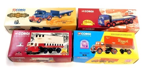 Corgi Classics diecast vehicles, comprising a Confectionary Collection Terry's Chocolates Bedford O Series Arctic, British Rail Scammell Scarab, John Jameson Scammell Highwayman ballast and trailer, and a Albion Caledonian platform lorry and sacks T W Dav