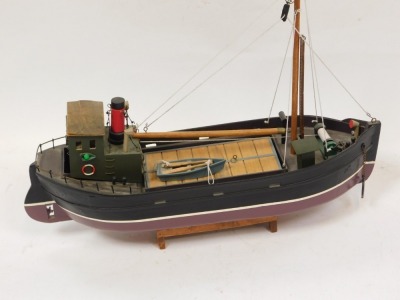 A scratch built tug boat, 44cm high, 50cm wide, 14cm deep. - 2