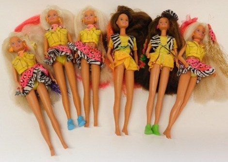 Hasbro Sindy dolls, comprising a 1993 Sindy doll, Wild Hair Sindy and various others in outfits. (a quantity)