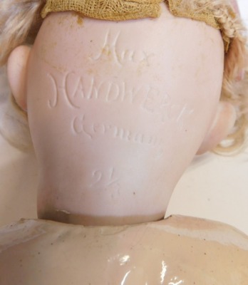 A Max Handwerck German bisque headed doll, with plaster articulated limb body, with rolling eyes, blonde hair, stamped to head, No 2 1/4. - 2