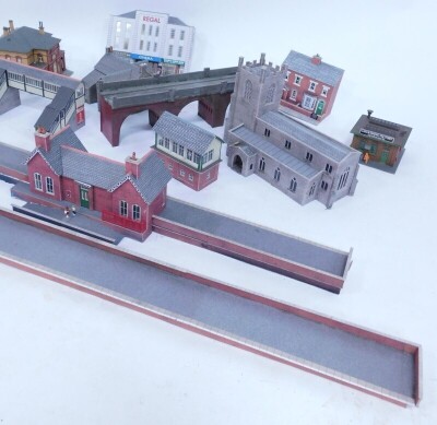 A group of cardboard cut out railway buildings. (1 box) - 3