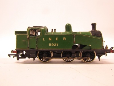 A white metal kit built class J50 locomotive, 0-6-0T, 8927, LNER green. - 2