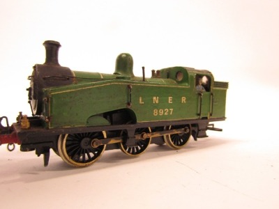 A white metal kit built class J50 locomotive, 0-6-0T, 8927, LNER green. - 4