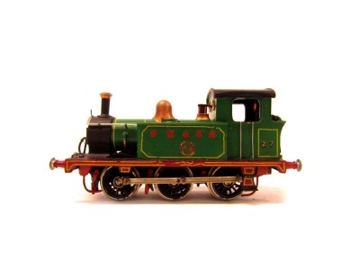 A white metal kit built ECR P class locomotive, 0-6-0, 27, green.