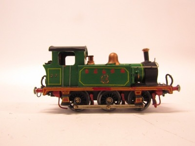 A white metal kit built ECR P class locomotive, 0-6-0, 27, green. - 2