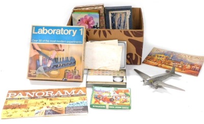 A group of toys and games, to include Fuzzy The Fireman, Laboratory One, Silver City Aircraft, Panorama, etc. (1 box)