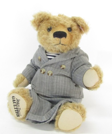 A Steiff mohair limited edition Jean Paul Gaultier Teddy Bear, 805/2005, no box or certificate present.