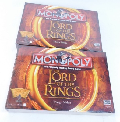 Two Monopoly Lord of the Rings Edition games. (2)