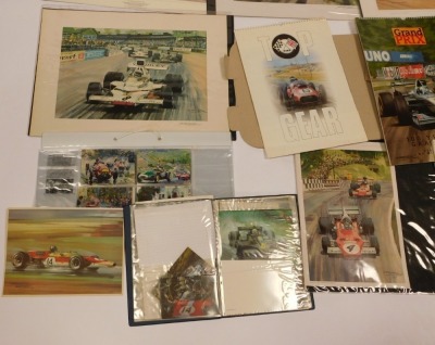 Michael Turner Motor Racing artwork, including coloured prints, posters and calendars, and postcards after Walter Gotschke. (a quantity) To be sold on behalf of the Estate of the Late Jeffrey (Jeff) Ward. - 2