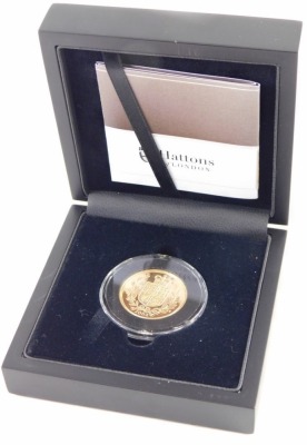 An Elizabeth II gold proof double sovereign, 2002, shield design, in Hatton's of London case, with paperwork. - 3