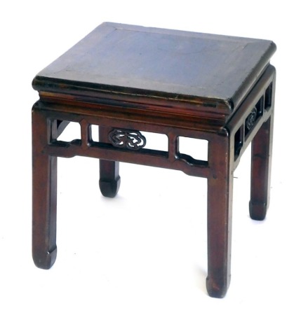 A Chinese hardwood jardiniere stand, 54cm high, 50cm square.
