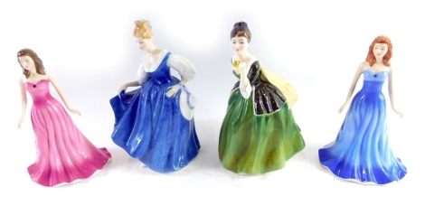 Four various Royal Doulton figures, Fleur, HN2368, printed marks beneath, 20cm high, etc. (4)