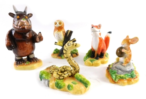 Various John Beswick The Gruffalo figures, to include Gruffalo, 13cm high, etc., printed marks beneath. (5)