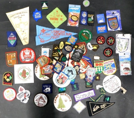 Various fabric Scouting badges, to include The Queen's Silver Jubilee 1977 Scout badge, 7cm diameter, Canada badge, various other iron on badges, fabric badges, some Scouting related, etc. (a quantity)