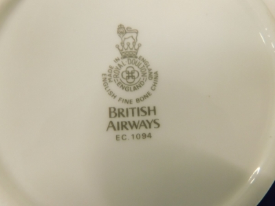 A comprehensive Royal Doulton British Airways used part service, to include coffee cups, 10cm high, various plates, crescent shaped dishes, teacups, cruet, bowls, plates, side plates, saucers etc. (a quantity) - 2