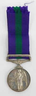 A Queen Elizabeth II General Service medal, marked T/23545436 DVR R JOHNSON RASC, the ribbon with Malaya clasp. - 2