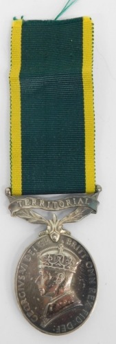 A George VI Territorial medal for Efficient Service, marked 6015363 PTE L M MALLET DORSET.