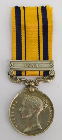 A Victorian South Africa medal, the ribbon with 1879 clasp, unmarked.