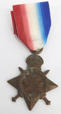 A World War I 1914-15 medal Star, marked 430 SPR L ROWLANDS R S.