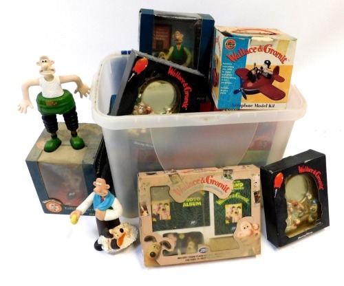 Aardman Annimations Westco Alarm Clocks, including talking alarm clock, talking radio alarm clock, shaving mirror, Wallace & Gromit Airfix model kit, etc. (1 box)