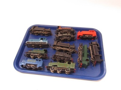 Hornby, Lima, and other OO gauge locomotives, including 0-4-0 Smoky Joe, D2785 diesel shunting locomotive, etc. (1 tray)