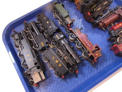 Hornby and Bachmann OO gauge locomotives, including a Bachmann 64XX class locomotive, Bachmann class 3F locomotive, Fairburn class 4P tank locomotive, etc. (1 tray) - 2