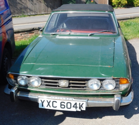 A 1972 Triumph Stag, registration YXC 604K, 2500cc petrol, no V5. Upon instructions from the Executors of Paul Birchall (Dec'd).