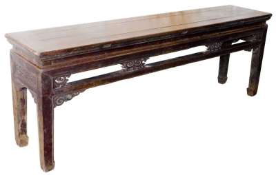 A Chinese table, 56cm high, 156cm wide, 33cm deep.