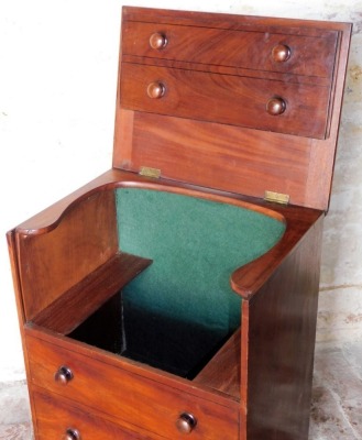 An early 19thC mahogany commode chest, 72cm high, 56cm wide, 42cm deep. - 2