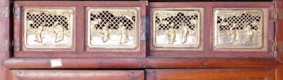 A Chinese gilt and scratch carved cabinet, 178cm high, 98cm wide. - 2