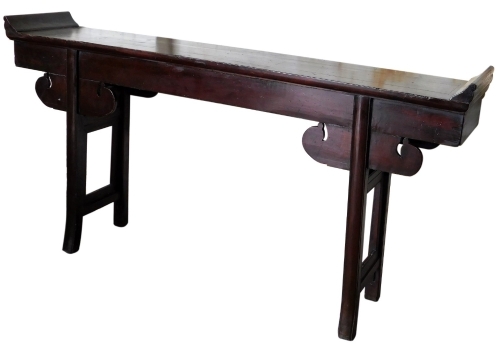 A Chinese altar table, 90cm high, 190cm wide, 36cm deep.